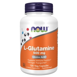 Аминокислотные комплексы NOW L-Glutamine 500 mg   (120 vcaps)