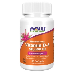Отдельные витамины NOW Vitamin D3 50,000IU(1,250mcg)   (120 softgels)
