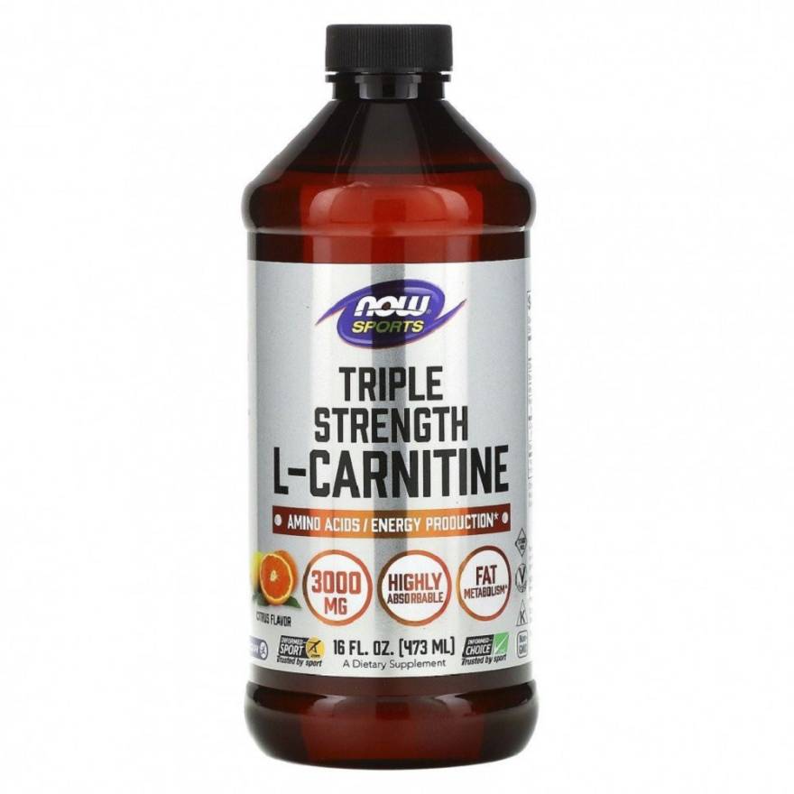 Triple Strength L-Carnitine NOW Foods (473 мл) купить по доступной цене в  интернет-магазине в Москве и Краснодаре
