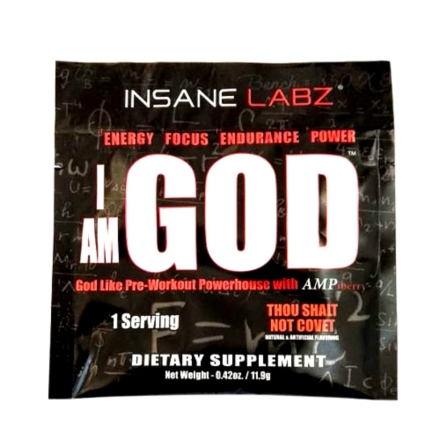 Пробники предтреников Insane Labz I AM GOD    (11,9g.)