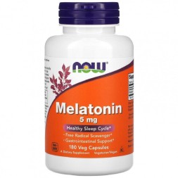 БАДы для мужчин и женщин NOW Melatonin 5 мг  (180 капс)