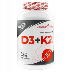 Витамин Д (Д3) 6PAK Nutrition D3+K2  (90 таб)