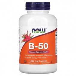 Комплекс витаминов группы B NOW B-50   (250 vcaps)