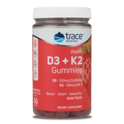 Витамин Д  Trace Minerals Vitamin D3 + K2   (60 gummies)
