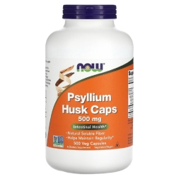 Препараты для пищеварения NOW Psyllium Husk 500 mg 500 vcaps 