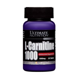Л-карнитин в таблетках и капсулах Ultimate Nutrition L-Carnitine 1000 мг  (30 таб)