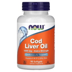 Жирные кислоты (Омега жиры) NOW Cod Liver Oil   (90 softgels)