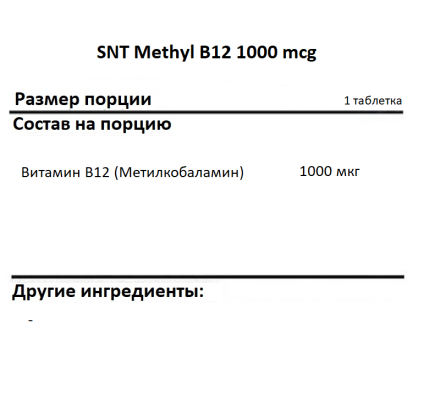 Витамин B12  SNT Methyl B12 1000 mcg 150 lozenges  (150 таб)