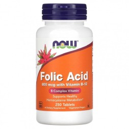 Витамин B9 NOW Folic Acid 800mcg  (250 tabs)