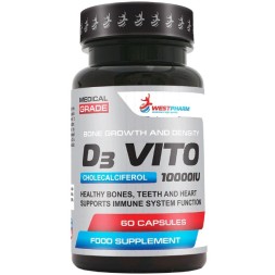 Витамин Д (Д3) WestPharm D3 Vito 10000 IU   (60 капс)