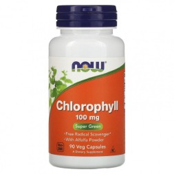 Хлорофилл (Chlorophyll) NOW Chlorophyll 100mg   (90 vcaps)