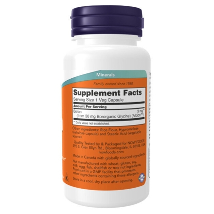 Минералы для организма NOW Boron 3 mg   (100 vcaps)