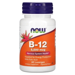 Витамин B12  NOW Foods B-12 Folic   (60 lozenges)