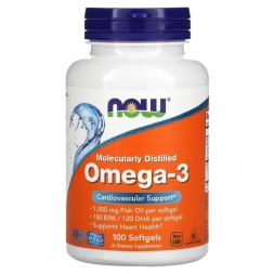 Жирные кислоты (Омега жиры) NOW Omega-3  (100 капс)