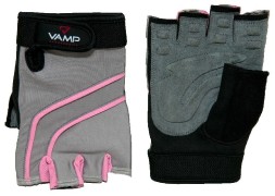 Женские перчатки для фитнеса VAMP RE-706 перчатки  (Серо-розовый)
