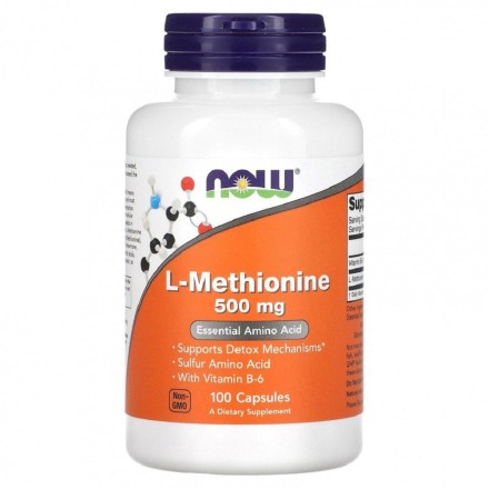 Метионин NOW L-Methionine 500mg   (100 caps)