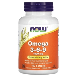 Жирные кислоты (Омега жиры) NOW Omega-3-6-9 1000 мг  (100 капс)