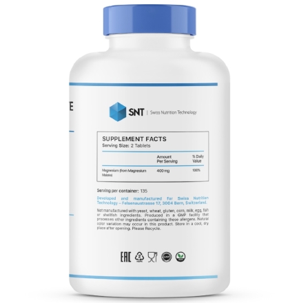 Малат магния SNT Magnesium Malate для укрепления нервов 200 mg    (270 tabs.)