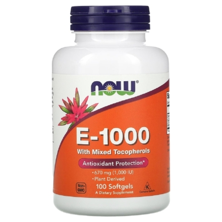 Витамин Е NOW E-1000 Mixed Tocopherols   (100 softgels)