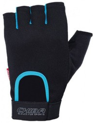 Мужские перчатки для фитнеса и тренировок CHIBA 40416 Fit   (Черно-бирюзовые)