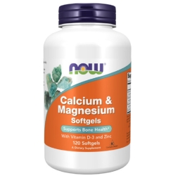 Минеральные комплексы NOW Calcium &amp; Magnesium+Vitamin D-3  (120 капс)