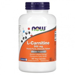 Л-карнитин в таблетках и капсулах NOW L-Carnitine 500mg  (180 vcaps)