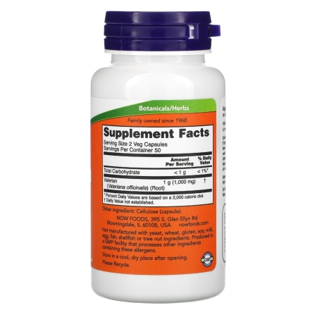 Вечерние таблетки для сна NOW Valerian Root   (100 vcaps)