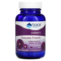 Таблетки для пищеварения Trace Minerals Children's Chewable Probiotic   (30 chewable wafers)