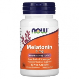 БАДы для мужчин и женщин NOW Melatonin 3 мг  (60 капс)