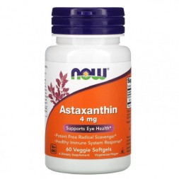 Астаксантин NOW Astaxanthin 4mg   (60 vsoftgels)