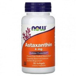 Астаксантин NOW Astaxanthin 4mg   (90 softgels)