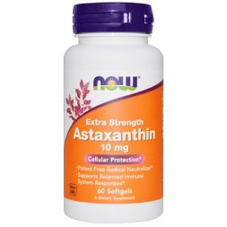 Астаксантин NOW NOW Astaxanthin 10mg 60 softgels  (60 Softgels)