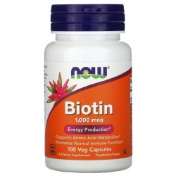 Биотин NOW Biotin 1000 мкг  (100 капс)