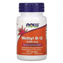 Витамин B12  NOW Methyl B-12 5000mcg  (60 lozenges)