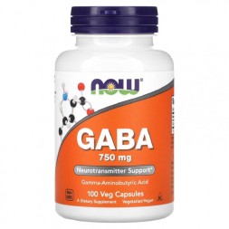 Добавки для сна NOW GABA 750 мг  (100 капс)