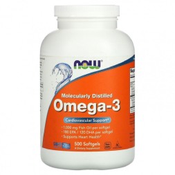 Жирные кислоты (Омега жиры) NOW Omega-3  (500 капс)