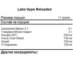 Азотники для пампинга и стимуляции Blackstone Labs Hype Reloaded   (11g.)