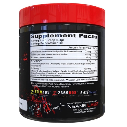 Предтренировочные комплексы Insane Labz Psychotic War Zombie   (251 гр)