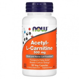 Л-карнитин NOW Acetyl-L-Carnitine 500 мг  (50 капс)