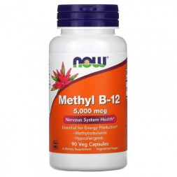 Витамины группы B NOW Methyl B-12 5,000mcg  (90 vcaps)