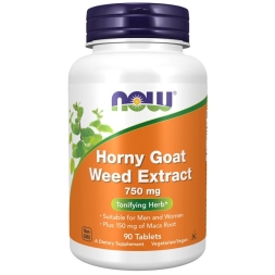Общее укрепление организма NOW Horny Goat Weed Extract 750 mg   (90 tabs)