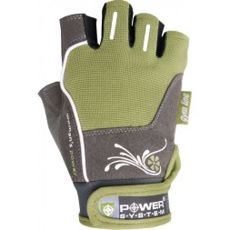 Перчатки для фитнеса и тренировок Power System PS-2570 перчатки женские  (Зелено-серый)