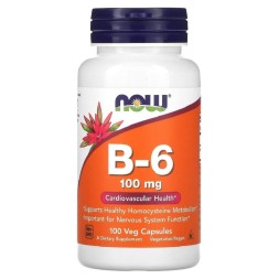 Витамины группы B NOW B-6 100 мг  (100 капс)