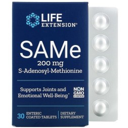 Отдельные аминокислоты Life Extension Life Extension SAMe 200 mg 30 vtabs  (30 tabs)