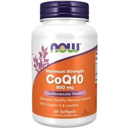 Коэнзим Q10  NOW CoQ10 600 mg   (60 Softgels)