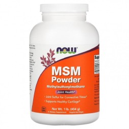МСМ (MSM) для суставов, связок и кожи NOW MSM Powder  (454g)