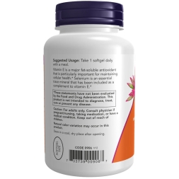 Витамин Е NOW E-400 Mixed Tocopherols + Selenium  (100 softgels)