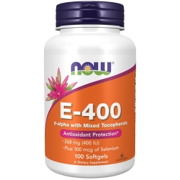 Витамин Е NOW E-400 Mixed Tocopherols + Selenium  (100 softgels)