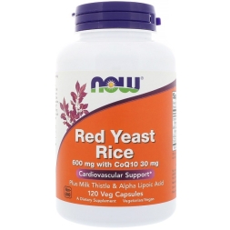 Специальные добавки NOW Red Yeast Rice 600 mg with CoQ10 30 mg   (120 vcaps)
