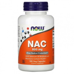 NAC (N-ацетилцистеин) NOW NAC 600mg   (100 vcaps)
